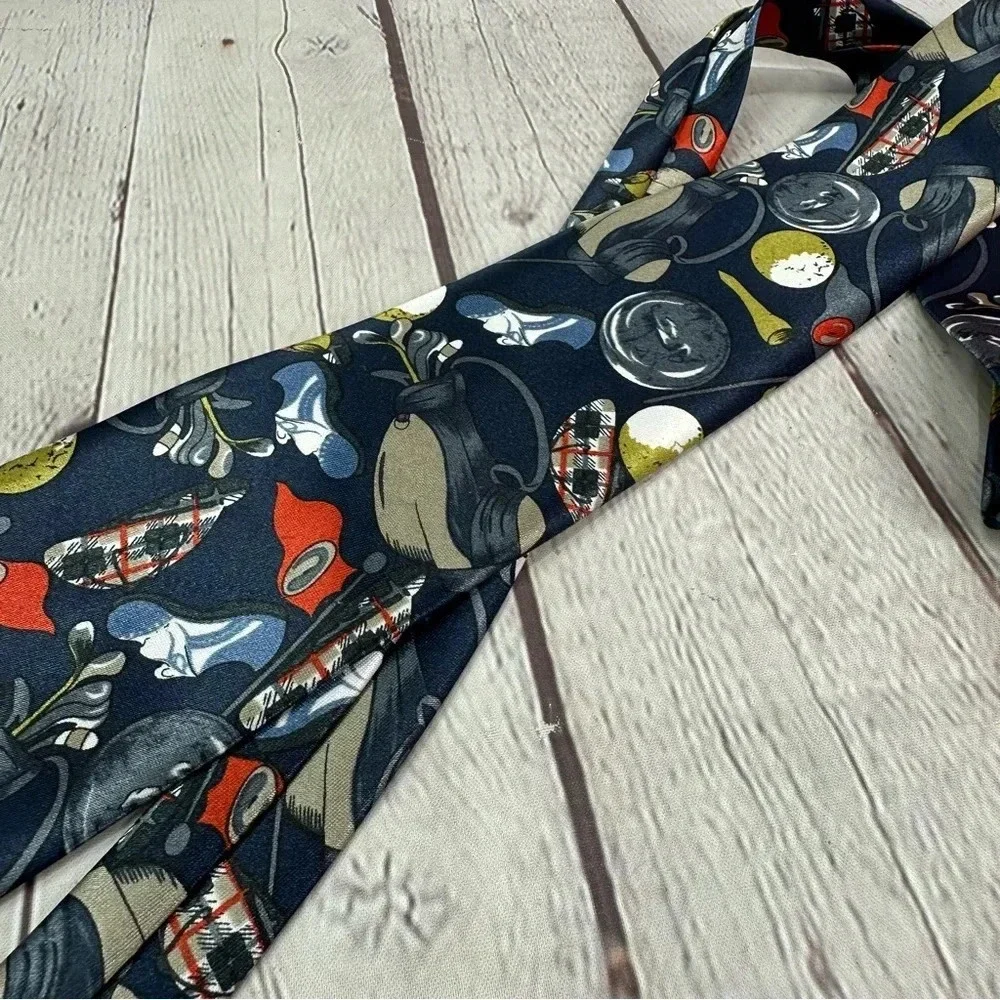 new old golf themed novelty tie polyester silk preppy office professional